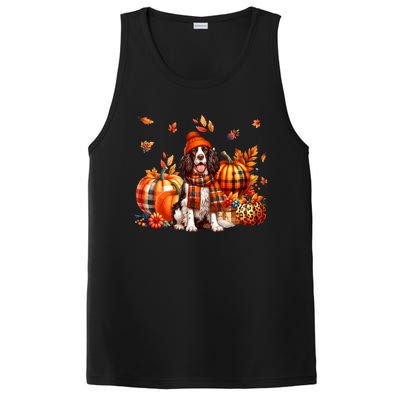 English Springer Spaniel Thanksgiving Leopard Pumpkins Fall PosiCharge Competitor Tank