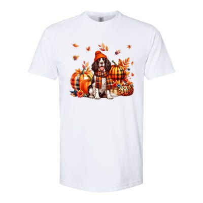 English Springer Spaniel Thanksgiving Leopard Pumpkins Fall Softstyle CVC T-Shirt