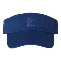 Eat Sleep Ski Repeat Skiing Skier Funny Vintage Distressed Gift Valucap Bio-Washed Visor