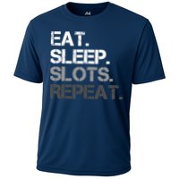 Eat Sleep Slots Repeat - Funny Slot Machine Gambling Cooling Performance Crew T-Shirt