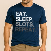 Eat Sleep Slots Repeat - Funny Slot Machine Gambling Cooling Performance Crew T-Shirt