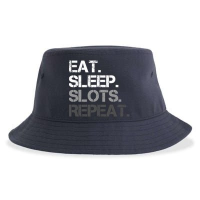 Eat Sleep Slots Repeat - Funny Slot Machine Gambling Sustainable Bucket Hat