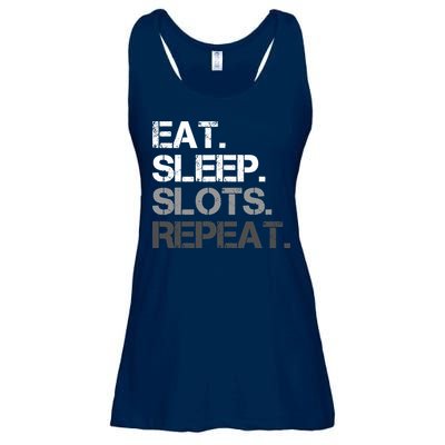 Eat Sleep Slots Repeat - Funny Slot Machine Gambling Ladies Essential Flowy Tank