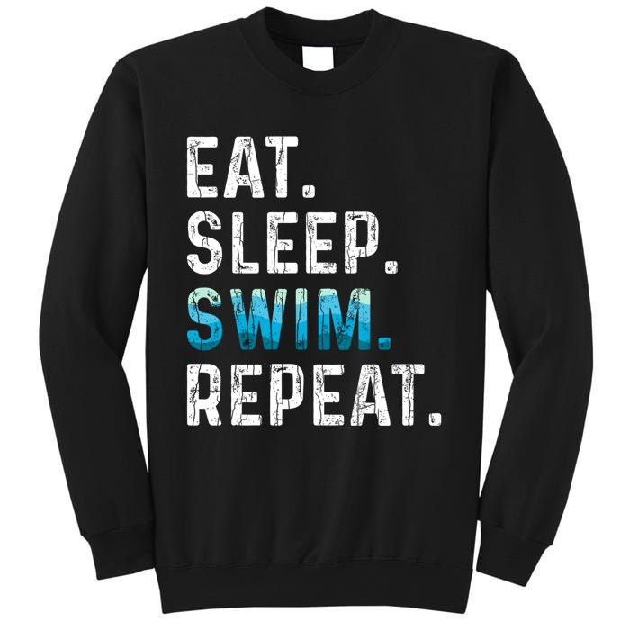 Eat Sleep Swim Repeat Funny Swimmer Swimming Player Graphic Sweatshirt