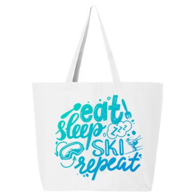 Eat Sleep Ski Repeat Skiing Skier Funny Vintage Retro Meaningful Gift 25L Jumbo Tote