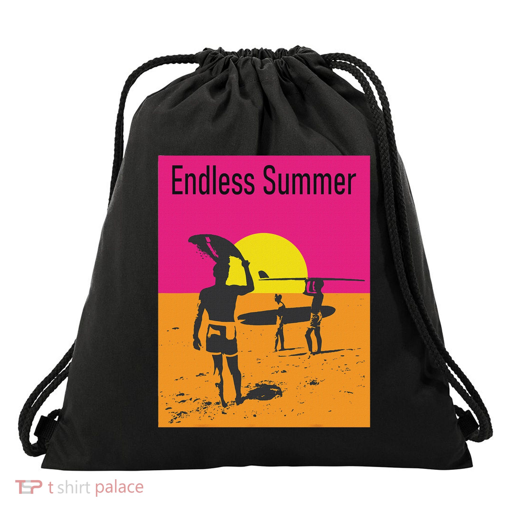 Endless Summer Surf Drawstring Bag