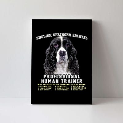 English Springer Spaniel Black Professional Human Trainer Canvas