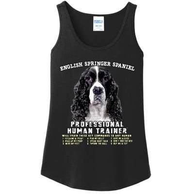 English Springer Spaniel Black Professional Human Trainer Ladies Essential Tank