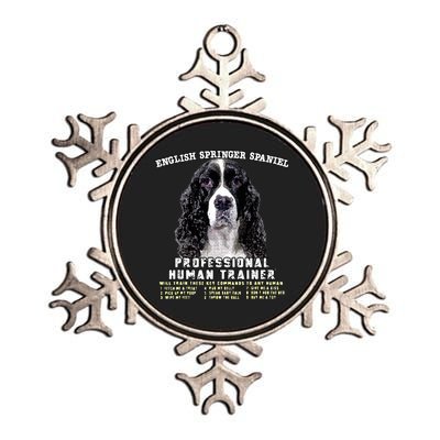 English Springer Spaniel Black Professional Human Trainer Metallic Star Ornament