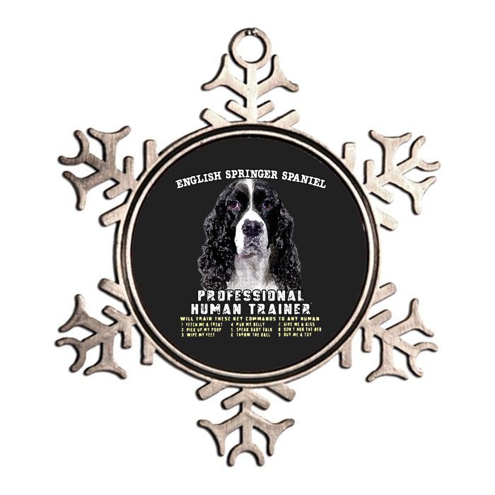 English Springer Spaniel Black Professional Human Trainer Metallic Star Ornament