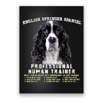 English Springer Spaniel Black Professional Human Trainer Poster