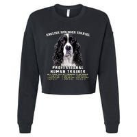 English Springer Spaniel Black Professional Human Trainer Cropped Pullover Crew