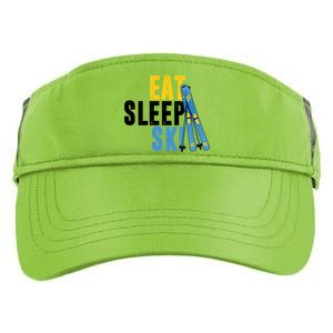 Eat Sleep Ski Skiing Winter Sports Mountain Skier Gift Adult Drive Performance Visor