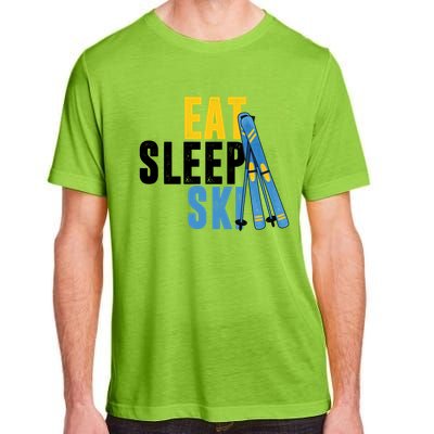 Eat Sleep Ski Skiing Winter Sports Mountain Skier Gift Adult ChromaSoft Performance T-Shirt