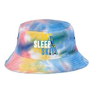 Eat Sleep Ski Skiing Winter Sports Mountain Skier Gift Tie Dye Newport Bucket Hat