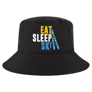 Eat Sleep Ski Skiing Winter Sports Mountain Skier Gift Cool Comfort Performance Bucket Hat