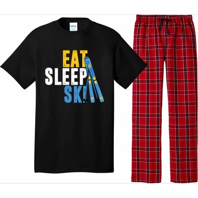 Eat Sleep Ski Skiing Winter Sports Mountain Skier Gift Pajama Set