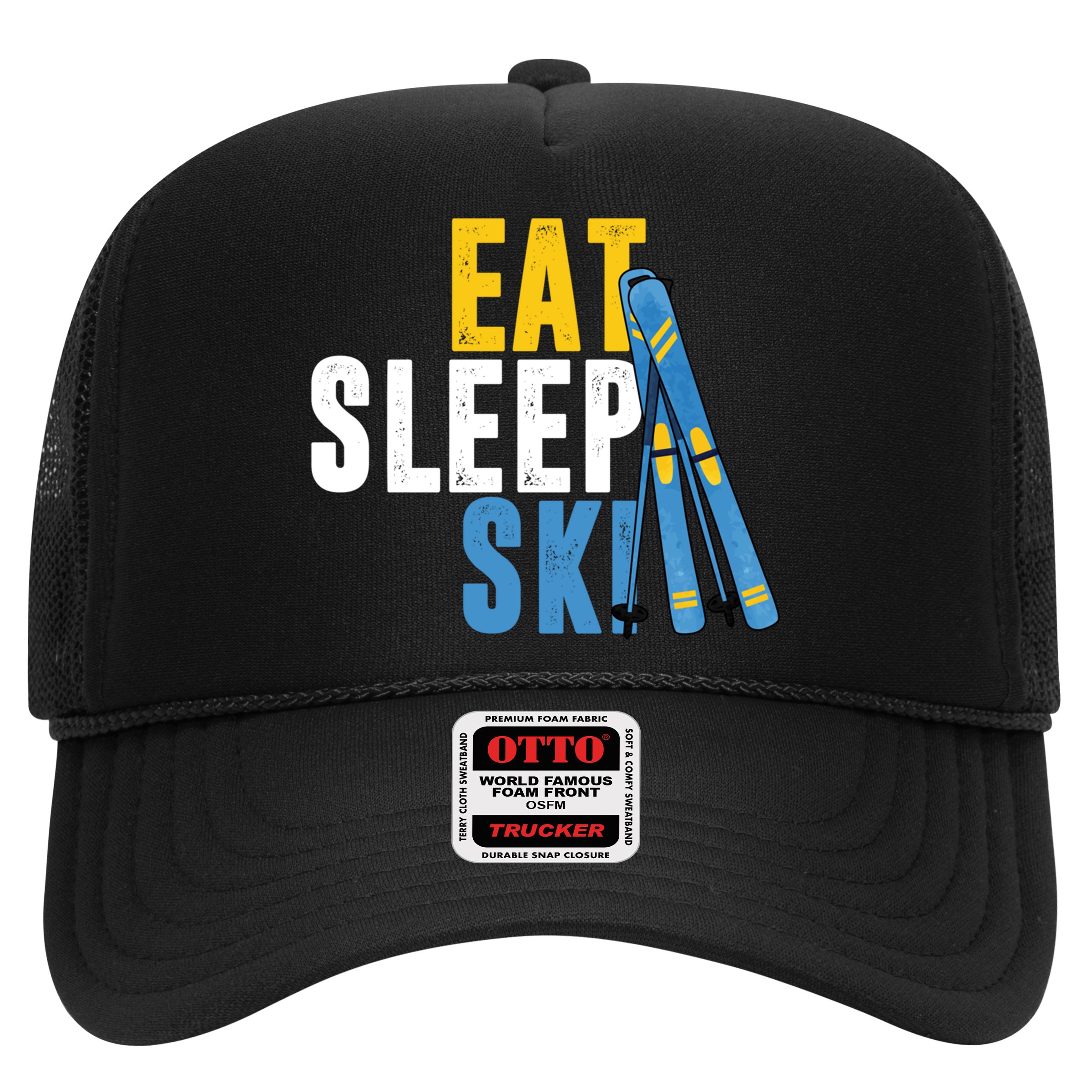 Eat Sleep Ski Skiing Winter Sports Mountain Skier Gift Hat