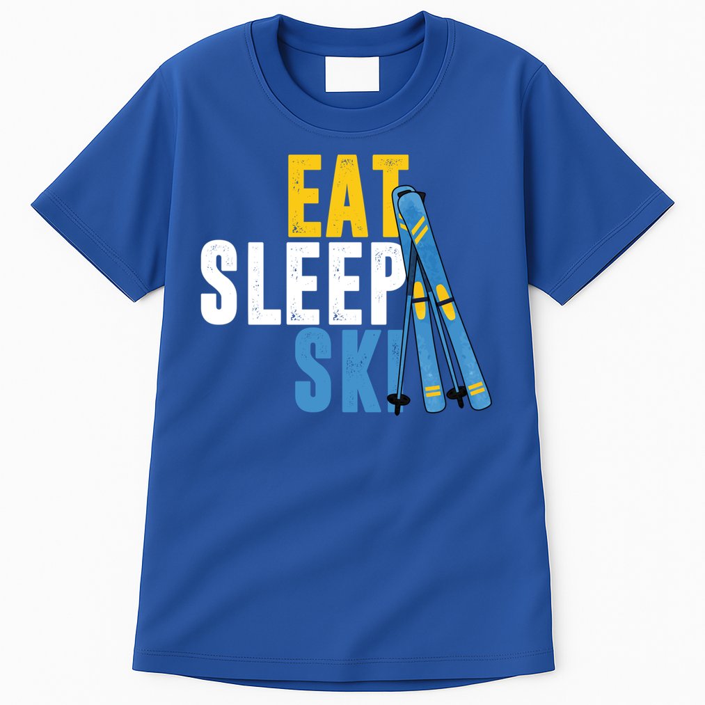 Eat Sleep Ski Skiing Winter Sports Mountain Skier Gift Tall T-Shirt