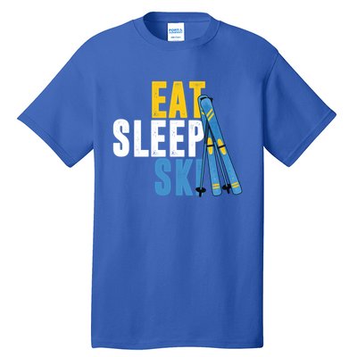 Eat Sleep Ski Skiing Winter Sports Mountain Skier Gift Tall T-Shirt