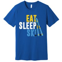 Eat Sleep Ski Skiing Winter Sports Mountain Skier Gift Premium T-Shirt