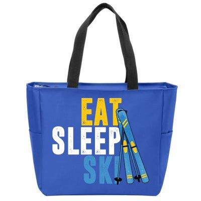 Eat Sleep Ski Skiing Winter Sports Mountain Skier Gift Zip Tote Bag