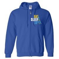 Eat Sleep Ski Skiing Winter Sports Mountain Skier Gift Full Zip Hoodie