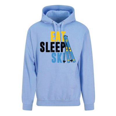 Eat Sleep Ski Skiing Winter Sports Mountain Skier Gift Unisex Surf Hoodie