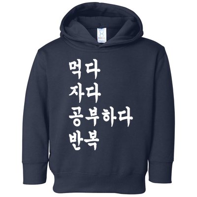 Eat Sleep Study Korean Korean Language Shirts Toddler Hoodie