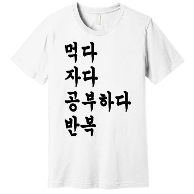 Eat Sleep Study Korean Korean Language Shirts Premium T-Shirt