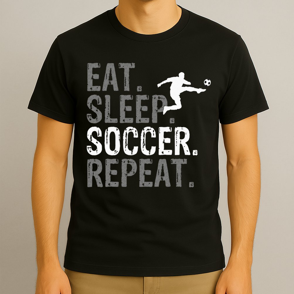 Eat Sleep Soccer Repeat Soccer Graphic T-Shirt