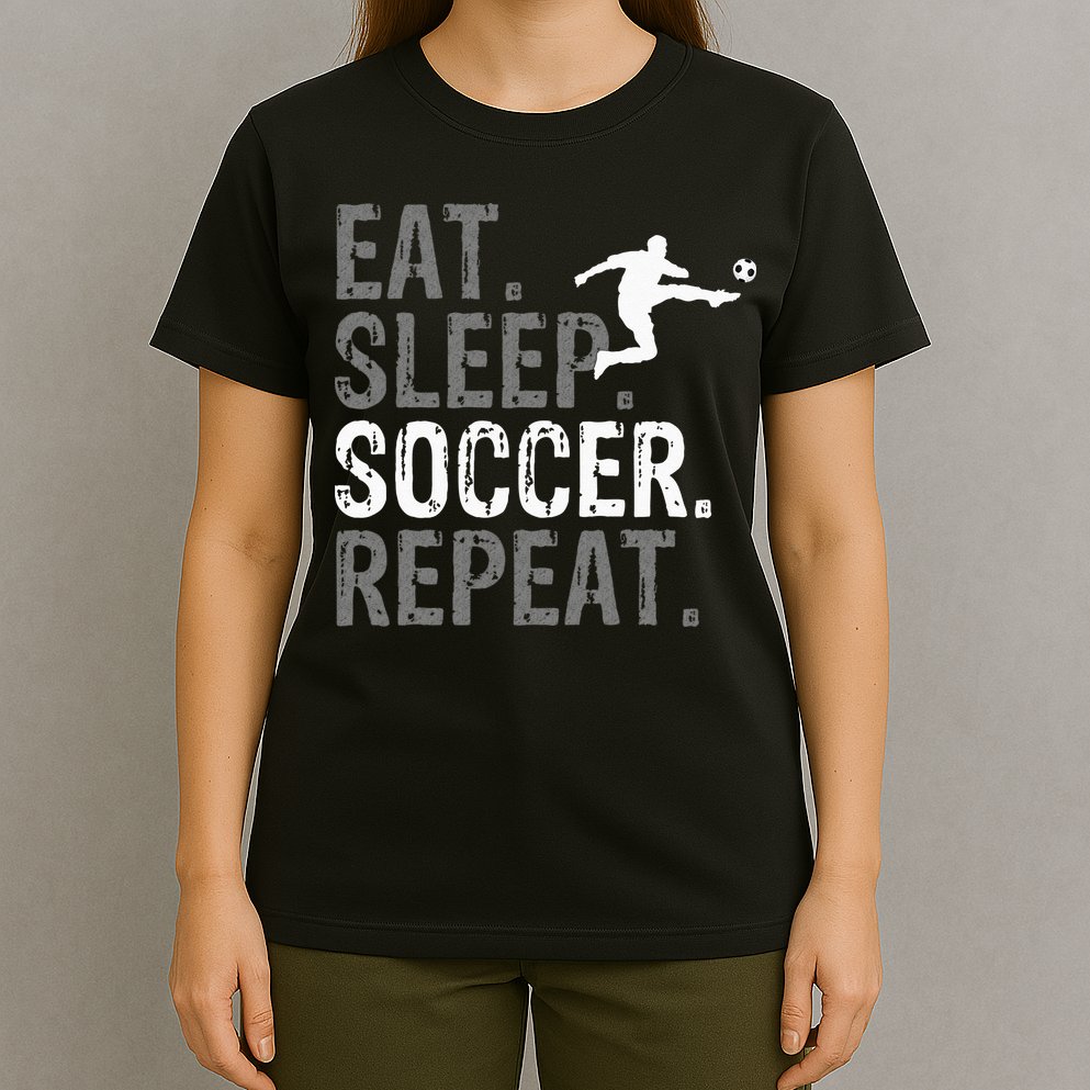 Eat Sleep Soccer Repeat Soccer Graphic T-Shirt