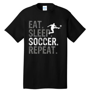 Eat Sleep Soccer Repeat Soccer Graphic Tall T-Shirt