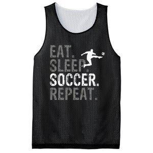 Eat Sleep Soccer Repeat Soccer Graphic Mesh Reversible Basketball Jersey Tank