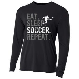 Eat Sleep Soccer Repeat Soccer Graphic Cooling Performance Long Sleeve Crew