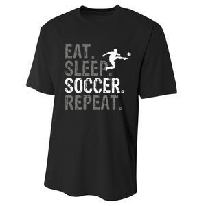 Eat Sleep Soccer Repeat Soccer Graphic Performance Sprint T-Shirt