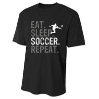 Eat Sleep Soccer Repeat Soccer Graphic Performance Sprint T-Shirt