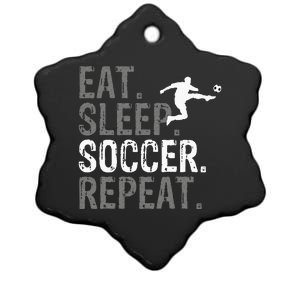 Eat Sleep Soccer Repeat Soccer Graphic Ceramic Star Ornament