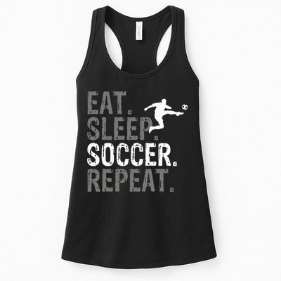 Eat Sleep Soccer Repeat Soccer Graphic Womens Tank Top