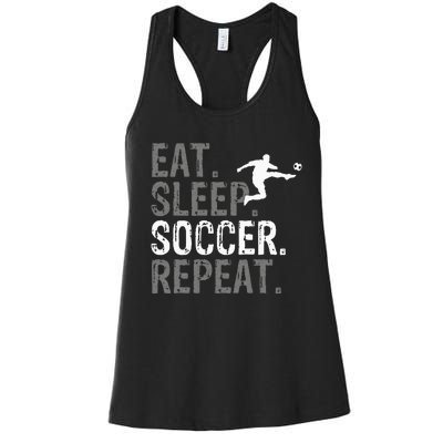 Eat Sleep Soccer Repeat Soccer Graphic Women's Racerback Tank