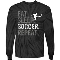 Eat Sleep Soccer Repeat Soccer Graphic Tie-Dye Long Sleeve Shirt