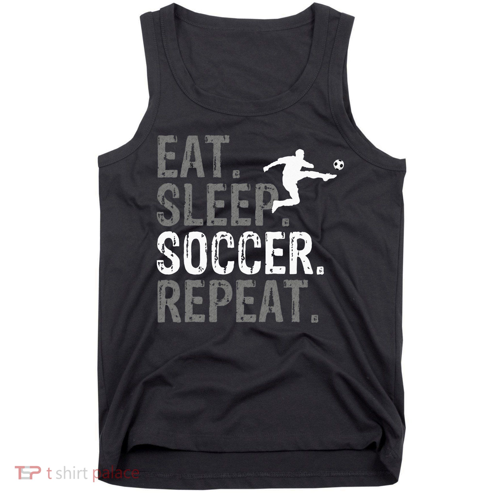Eat Sleep Soccer Repeat Soccer Graphic Tank Top