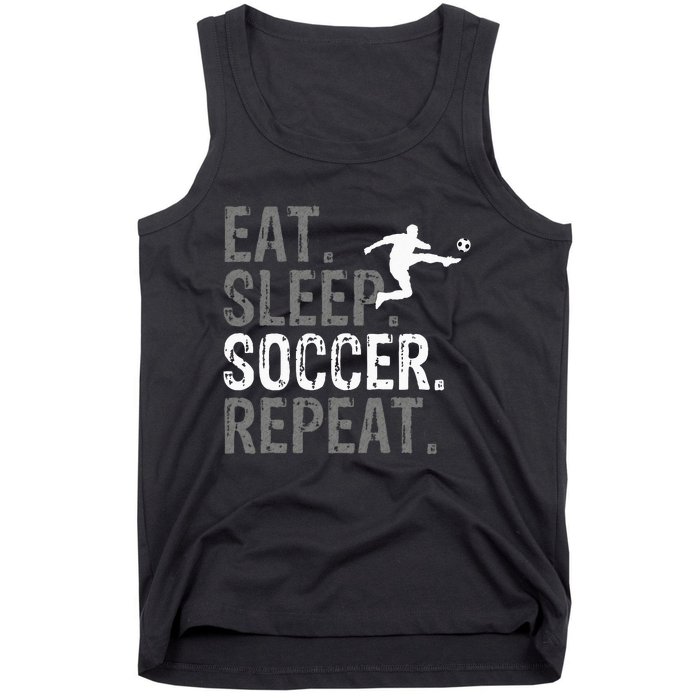 Eat Sleep Soccer Repeat Soccer Graphic Tank Top