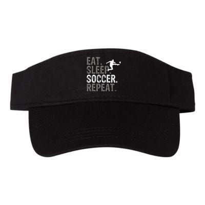 Eat Sleep Soccer Repeat Soccer Graphic Valucap Bio-Washed Visor