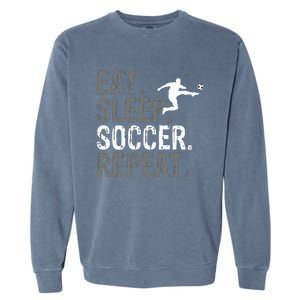 Eat Sleep Soccer Repeat Soccer Graphic Garment-Dyed Sweatshirt