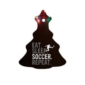 Eat Sleep Soccer Repeat Soccer Graphic Ceramic Tree Ornament