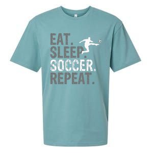 Eat Sleep Soccer Repeat Soccer Graphic Sueded Cloud Jersey T-Shirt