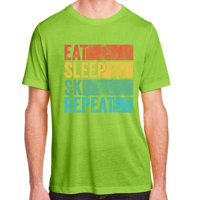 Eat Sleep Ski Repeat Skiing Skier Vintage Distressed Funny Funny Gift Adult ChromaSoft Performance T-Shirt