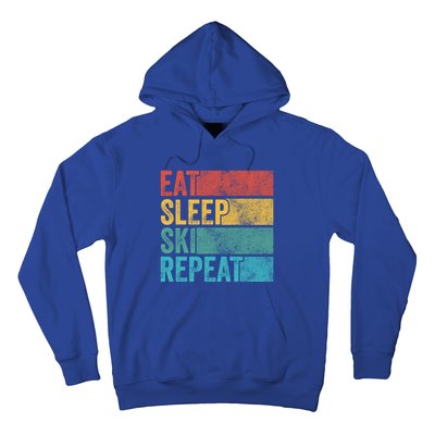 Eat Sleep Ski Repeat Skiing Skier Vintage Distressed Funny Funny Gift Hoodie