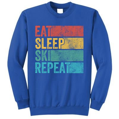 Eat Sleep Ski Repeat Skiing Skier Vintage Distressed Funny Funny Gift Sweatshirt